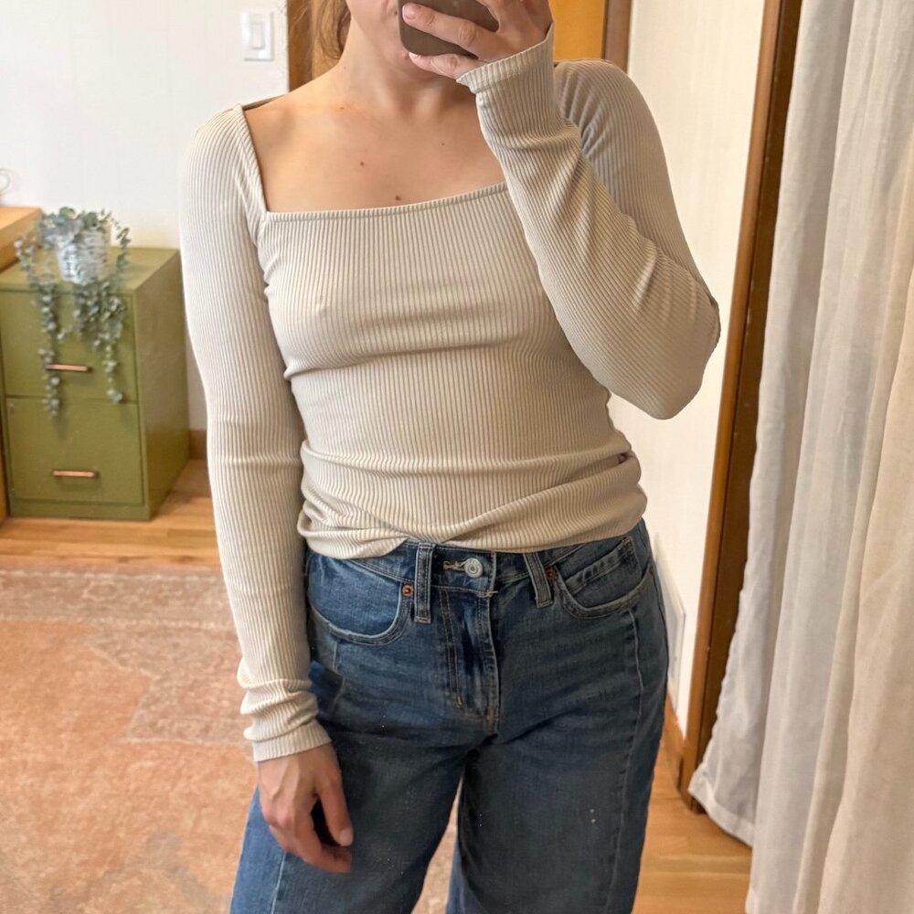 H&M Square neck long-sleeve top